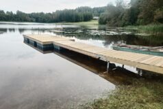 Haanja erasild. 5x2,4 platvorm + 5x1,2 m käigusild, maatugi kruvivaiadel